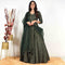 Ready to wear Dark Green Gold Printed Gown