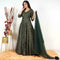 Ready to wear Dark Green Gold Printed Gown