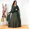 Ready to wear Dark Green Gold Printed Gown